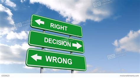 Right Wrong Decisions Signs Against Blue Sky Stock Animation | 6359623