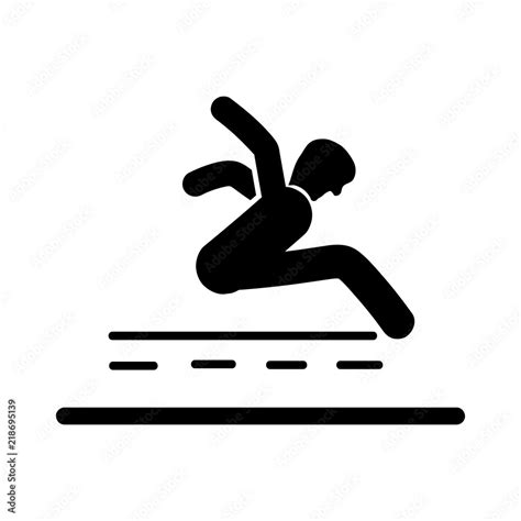 Long Jump icon vector isolated on white background, Long Jump sign Stock Vector | Adobe Stock