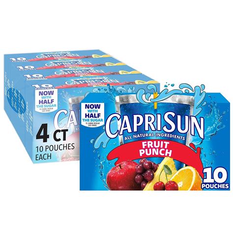 Amazon.com: Capri Sun Fruit Punch Ready-to-Drink Juice (40 Pouches, 4 Boxes of 10)