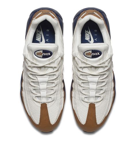 Nike Air Max 95 White Canvas Brown Leather Navy - SBD