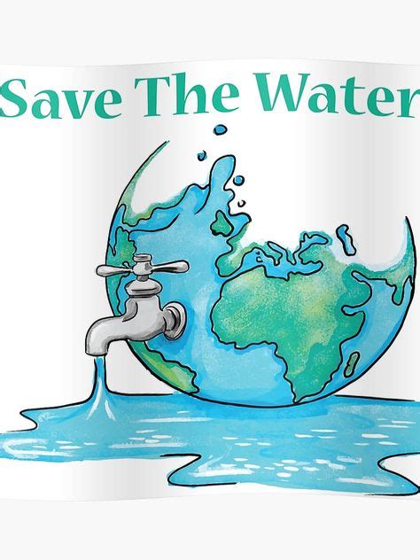 'Save Water' Poster by jurassicshop in 2020 | Save water poster, Water conservation poster, Save ...