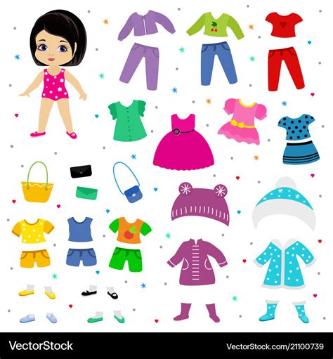 Paper doll dress up or clothing beautiful Vector Image