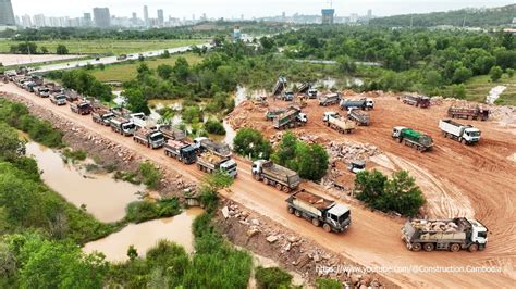 Wow! Amazing Dump Trucks Dumping Mountains of Rocks With Bulldozer Spreading Rock Huge Land ...