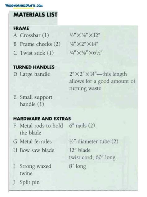 DIY Wooden Bow Saw Plans Blueprints