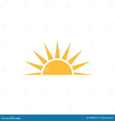 A Half Sun Is Setting Downwards Icon Vector Sunset Concept For Graphic Design, Logo, Web Site ...