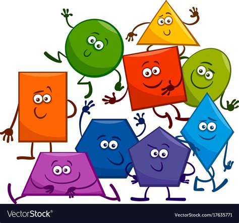 Cartoon Illustration of Basic Geometric Shapes Funny Characters. Download a Free Preview or High ...