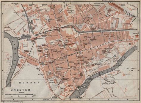 CHESTER town city plan. Grosvenor Precinct Handbridge. Cheshire 1910 old map | eBay