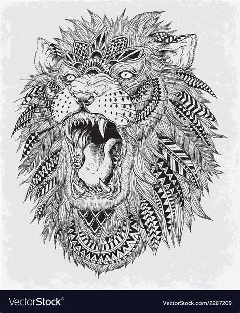 Hand drawn abstract lion Royalty Free Vector Image