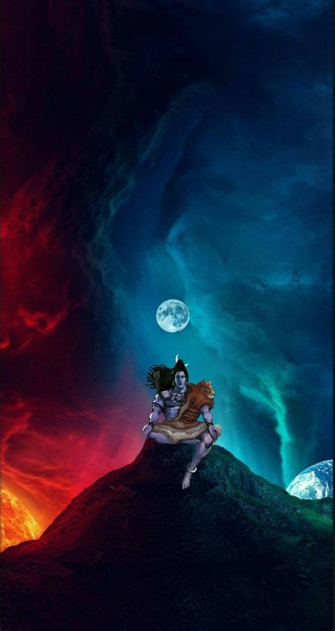 Lord Shiva as adiyogi in creative art painting wallpaper | Lord shiva ...