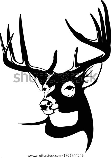 Whitetail Deer Logo Head Vector White Stock Vector (Royalty Free) 1706744245 | Shutterstock