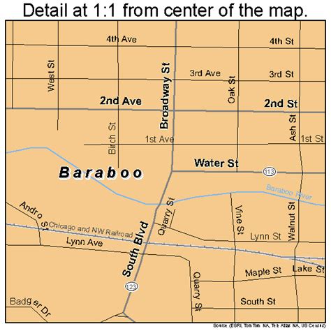 Baraboo Wisconsin Street Map 5504625