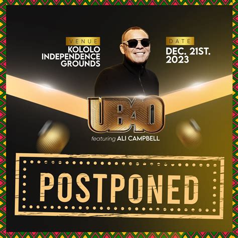 UB40 feat Ali Campbell concert postponed