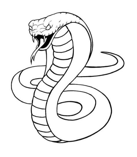 King Cobra Snake Coloring Sheet | Dibujo de serpiente, Esbozos, Páginas para colorear de animales