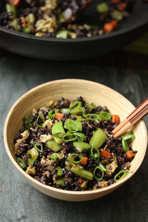 Fried Forbidden Black Rice Recipe with Snap Peas and Scallions | Gluten ...