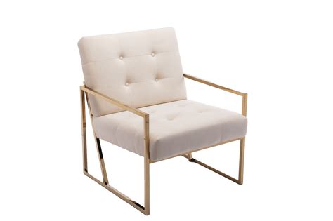 Modern Accent Chair with Golden Powder Coated Metal Frame， Velvet ...