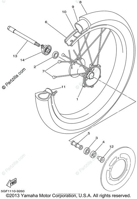 Yamaha Motorcycle 2002 OEM Parts Diagram for FRONT WHEEL | Partzilla.com