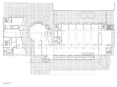 Ground Floor Plan of BMCA by Richard Meier. | Barcelona museum, Museum ...