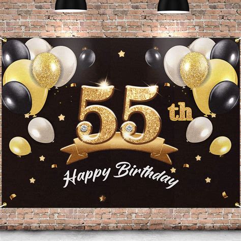 Pennants & Banners PAKBOOM Happy 57th Birthday Backdrop Black Gold ...