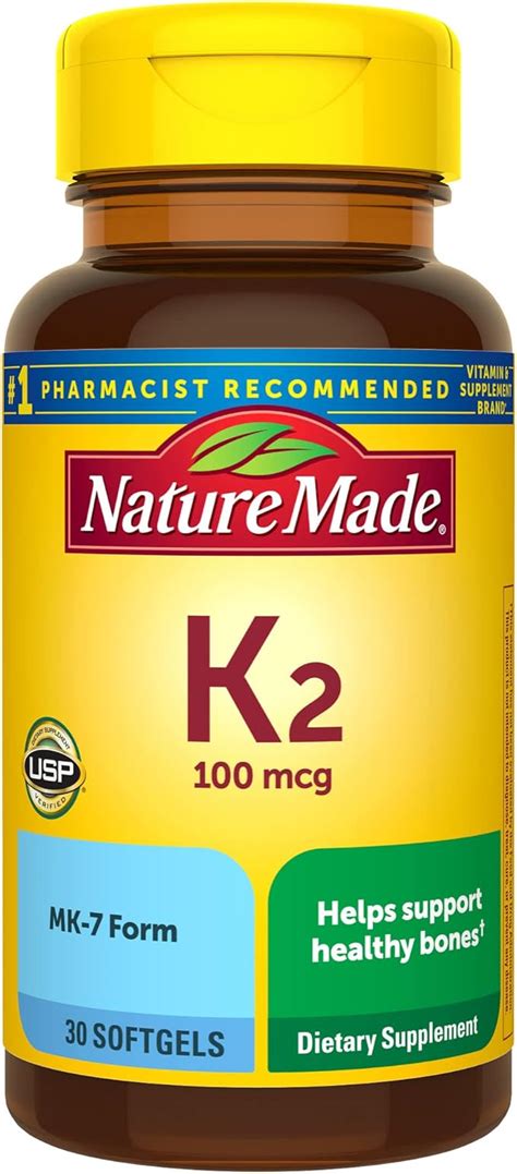 Amazon.com: Nature Made Vitamin K2 100 mcg, Healthy Bone Supplements ...