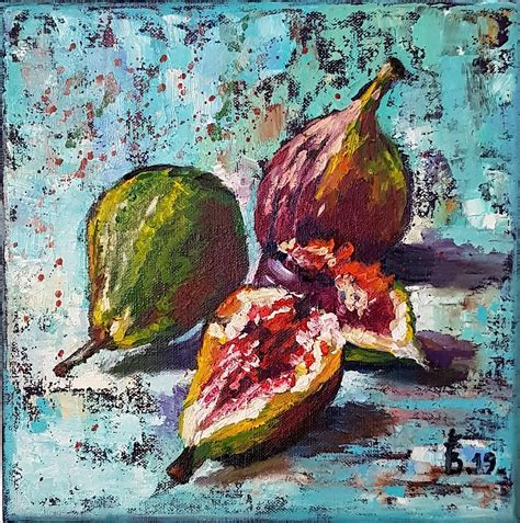 Fresh figs original painting Abstract fruits art Food Figs still life ...