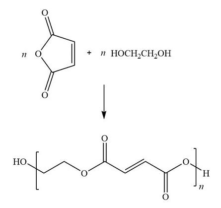 Maleic anhydride can be mixed with ethylene glycol to form a polymer. Show the structure of the ...