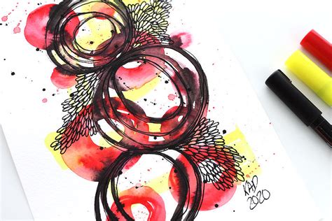 Watercolour Pen and Paint Pen Doodle - Relaxing And Easy Art ***VIDEO*** - Kim Dellow