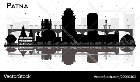 Patna india city skyline silhouette with black Vector Image