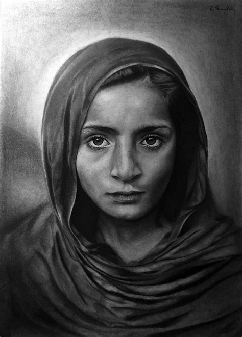 Graphite drawing of Syrian Refugee - 30 hours Artist: Edward Humphrey ...