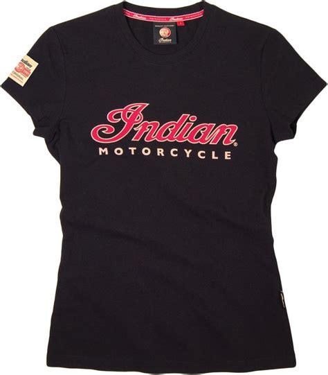 Ladies T-Shirt V-Neck Ecru Logo Indian Motorcycle (Red Lettering ...