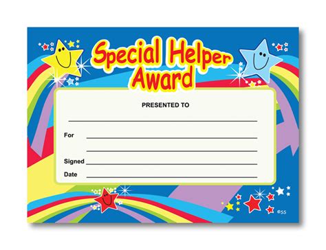 Certificate: Special Helper Award - SuperStickers