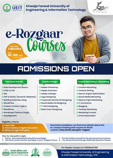 E-Rozgaar KFUEIT Freelancing Admissions are Open For Batch-14 - KFUEIT