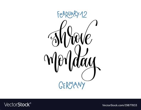 February - shrove monday germany hand Royalty Free Vector