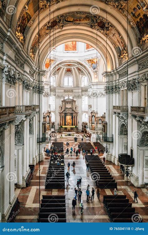 High Angle View of the Interior of Salzburg Cathedral Editorial Stock Photo - Image of indoor ...