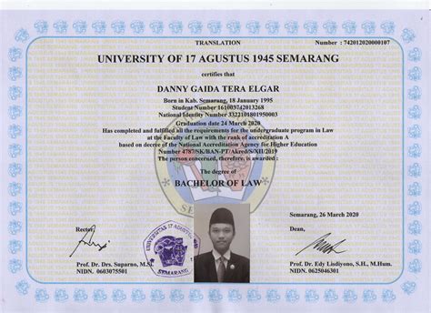 Bachelor of Laws - Danny Gaida Tera ELgar