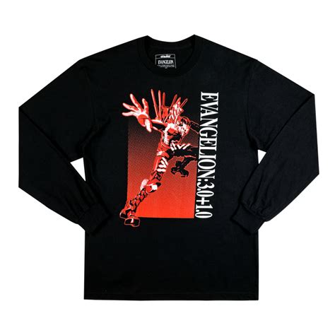 Evangelion Thrice Upon A Time Eva Unit-02 Black Long Sleeve | Official ...