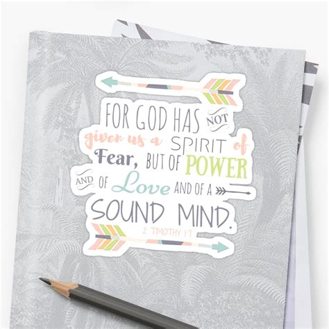 "2 Timothy 1:7 Bible Verse" Stickers by JakeRhodes | Redbubble