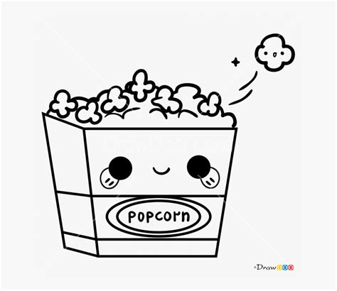 Popcorn Drawing Kawaii For Free Download - Kawaii Popcorn Coloring Page ...