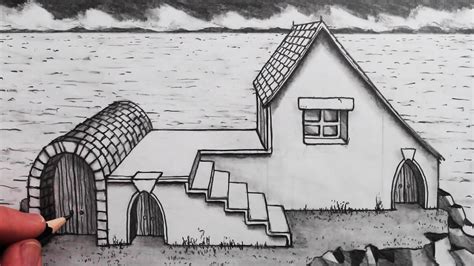 How to Draw a House in 1-Point Perspective with Steps: Easy