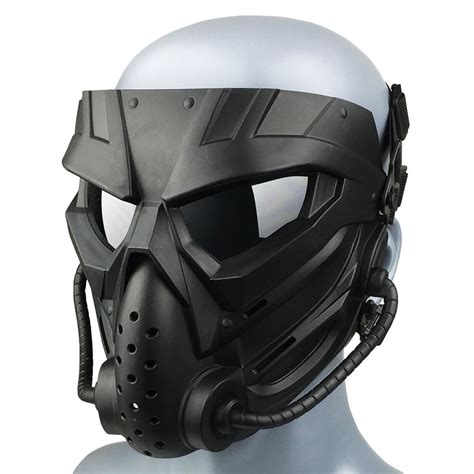 Skull Tactical Full Face Mask with Goggles for Airsoft Paintball CS ...