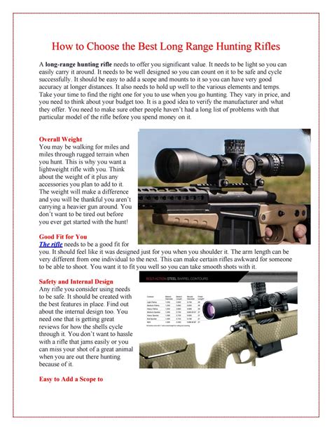 How to Choose the Best Long Range Hunting Rifles by Evolved Ballistics LLC - Issuu