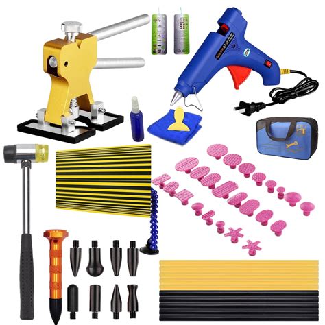 Paintless Dent Repair Tools – Pops a Dent Puller Kit with Dent Lifter Line Board Hot Melt Glue ...