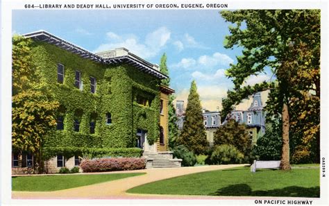 Library Postcards: Library, University of Oregon, Eugene, Oregon