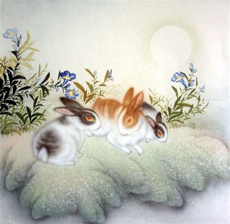 Chinese Painting: Rabbit - Chinese Painting CNAG234633 - Artisoo.com