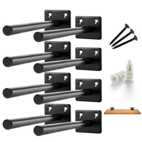 BATODA - Solid Steel Floating Shelf Bracket (8 pcs) - Blind Shelf Supports - Hidden Brackets for ...