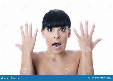 Scared Surprised Shocked Young Attractive Woman Stock Image - Image of ...