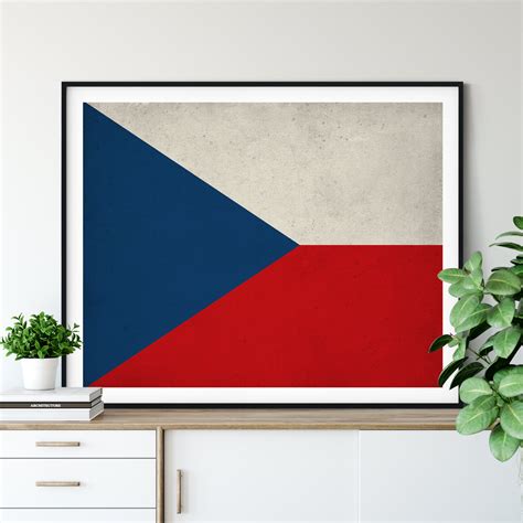 Czech Republic Flag Art, Flag Print, Prague, Flag Poster, Wall Art ...