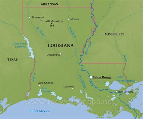 Louisiana Map With Rivers | semashow.com