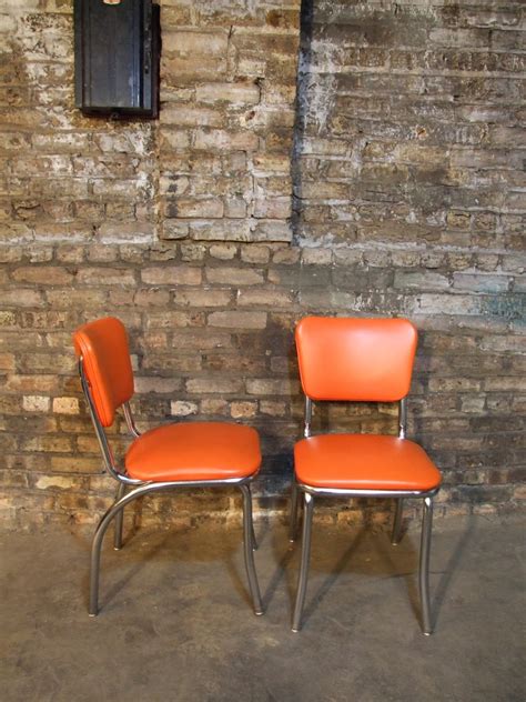 Mid Century Chicago: Orange Diner Chair Set