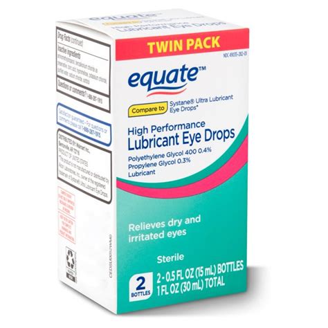 Equate High Performance Lubricant Eye Drops, 0.5 fl oz, 2 Count ...