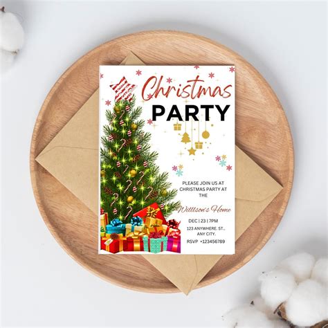 Christmas Party Invitation/christmas Eve Invitation/editable - Etsy